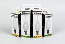 Лампа светодиодная Feron LB-59 Свеча на ветру E14 5W 4000K