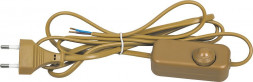 Сетевой шнур с диммером 230V 2м, золото, DM103-200W арт.23057