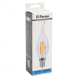 Лампа светодиодная Feron LB-718 Свеча на ветру E14 15W 6400K арт.38264