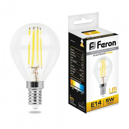 Лампа светодиодная Feron LB-61 Шарик E14 5W 2700K арт.25578