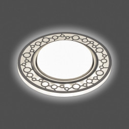 Светильник встраиваемый с белой LED подсветкой Feron CD9902 потолочный GX53 без лампы, белый
