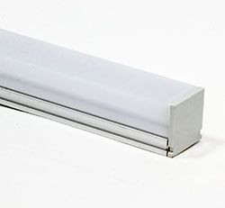 Профиль алюминиевый накладной с заглушками, c квадратной крышкой, серебро, CAB275 арт.10295