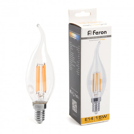 Лампа светодиодная Feron LB-718 Свеча на ветру E14 15W 2700K арт.38261