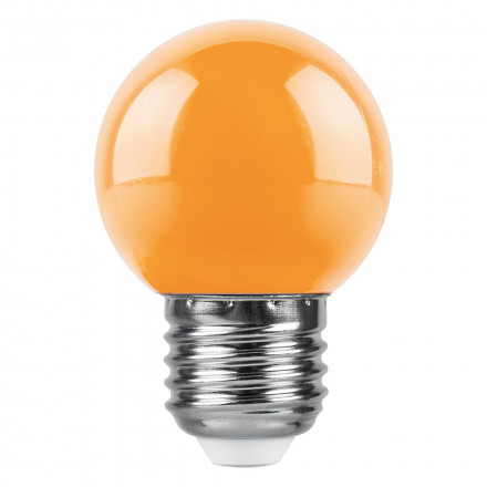 Лампа светодиодная Feron LB-37 Шарик E27 1W оранжевый арт.38124