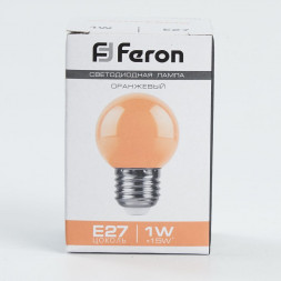 Лампа светодиодная Feron LB-37 Шарик E27 1W оранжевый