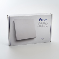 Выключатель беспроводной FERON TM181 230V 500W одноклавишный с радиочастотным контроллером LD100, белый арт.41126