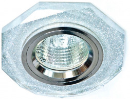 Светильник встраиваемый Feron 8020-2 потолочный MR16 G5.3 мерцающее серебро