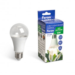 Лампа светодиодная для растений А60 Feron LB-7060 E27 12W полный спектр арт.38277