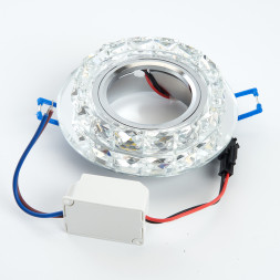 Светильник встраиваемый с белой LED подсветкой Feron CD878 потолочный MR16 G5.3 прозрачный