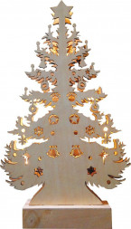Деревянная световая фигура, 10LED, цвет свечения: теплый белый,  24,5*6,5*43 сm, батарейки 2*AA , IP20, LT087 арт.26835