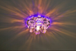 Светильник встраиваемый с разноцветной LED подсветкой Feron 1540 JCD9 прозрачный