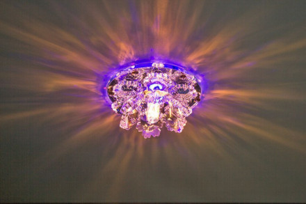 Светильник встраиваемый с разноцветной LED подсветкой Feron 1540 JCD9 прозрачный арт.27872