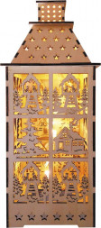 Деревянная световая фигура, 5LED, цвет свечения: теплый белый,  12*12,5*29,5 сm, батарейки 2*AA , IP20, LT091