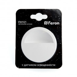 Светильник ночник Feron FN1121 0,45W 230V, белый арт.41020