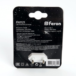 Светильник ночник Feron FN1121 0,45W 230V, белый арт.41020