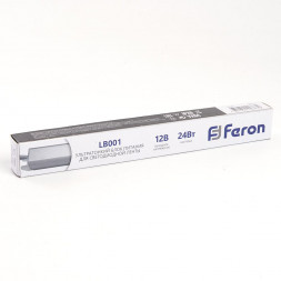 Трансформатор электронный для светодиодной ленты 24W 12V( ультратонкий драйвер), LB001 арт.48011