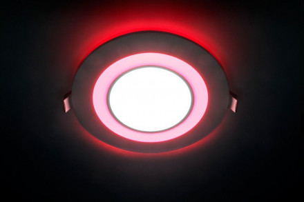 Светодиодный светильник Feron AL2550 встраиваемый 8W 4000K с красной подсветкой, белый арт.27856