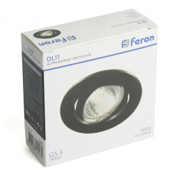 Светильник потолочный встраиваемый Feron DL11 MR16 50W G5.3 чёрный матовый арт.48466