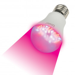 Фито лампа для растений светодиодная Uniel A60 E27 9W 9мкмоль/с, прозрачная 108x60 IP20 LED-A60-9W/SP/E27/CL