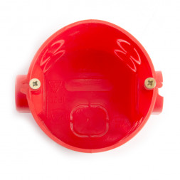 Подрозетник углубленный STEKKER EBX30-01-1 с кабель-каналом для сплошных стен, красный арт.49002