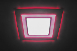 Светодиодный светильник Feron AL2551 встраиваемый 8W 4000K с красной подсветкой, белый арт.27858