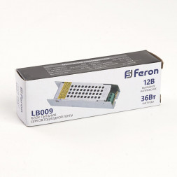 Трансформатор электронный для светодиодной ленты 36W 12V (драйвер), LB009 арт.48007