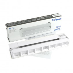 Светодиодный светильник Feron AL131 трековый однофазный на шинопровод 20W 4000K 60 градусов белый серия LensFold арт.48375