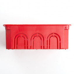 Коробка монтажная для сплошных стен, с крышкой, 120*92*45мм STEKKER EBX30-01-1-20-120, красный арт.49005