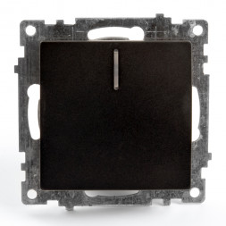 Выключатель 1-клавишный c индикатором (механизм) STEKKER GLS10-7101-05, 250В, 10А, серия Катрин, черный арт.39605