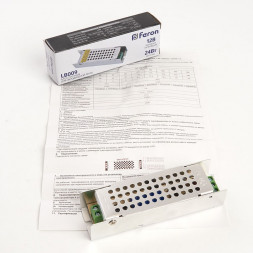 Трансформатор электронный для светодиодной ленты 24W 12V (драйвер), LB009 арт.48006