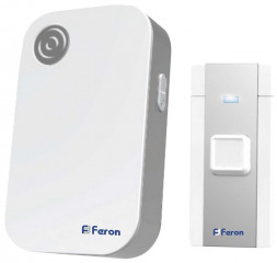 Звонок дверной беспроводной Feron E-372 Электрический 36 мелодий белый серый с питанием от батареек