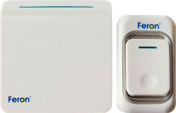 Звонок дверной беспроводной Feron Q-290 Электрический 48 мелодий белый с питанием от батареек арт.23682