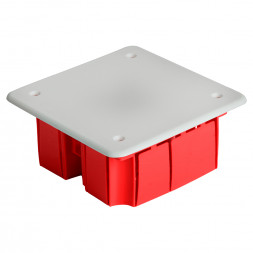 Коробка монтажная для сплошных стен, с крышкой, 92*92*45мм STEKKER EBX30-01-1-20-92, красный арт.49004