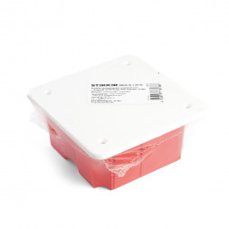 Коробка монтажная для сплошных стен, с крышкой, 92*92*45мм STEKKER EBX30-01-1-20-92, красный арт.49004