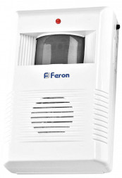 Звонок беспроводной с ИК-датчиком движения Feron 005-B Электрический 36 мелодий белый/серый с питанием от батареек арт.23690