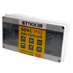 Бокс настенный STEKKER EBX50-1/18-65 18 модулей, пластик, IP65 арт.39193