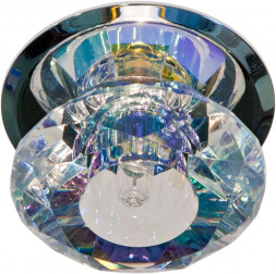 Светильник потолочный, JC G4 с многоцветным стеклом, хром, с лампой, JD83S-MC арт.17270