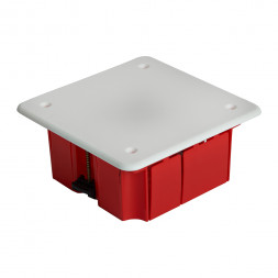 Коробка монтажная для полых стен, с пластиковыми зажимами, с крышкой, 92*92*45мм STEKKER EBX30-02-1-20-92, красный арт.49007