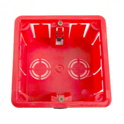 Коробка монтажная для полых стен, с пластиковыми зажимами, с крышкой, 92*92*45мм STEKKER EBX30-02-1-20-92, красный арт.49007