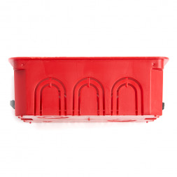 Коробка монтажная для полых стен, с пластиковыми зажимами, с крышкой, 120*92*45мм STEKKER EBX30-02-1-20-120, красный арт.49008
