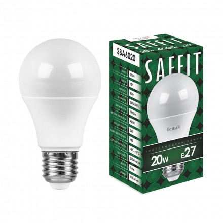 Лампа светодиодная SAFFIT SBA6020 Шар E27 20W 4000K арт.55014