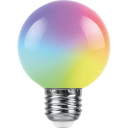 Лампа светодиодная Feron LB-371 Шар матовый E27 3W RGB быстрая смена цвета арт.38127