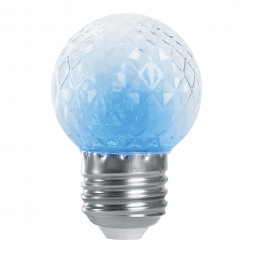 Лампа-строб Feron LB-377 Шарик прозрачный E27 1W синий арт.38211