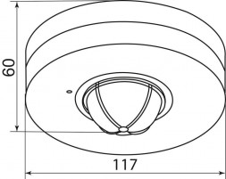 Датчик движения 1200W 6m 120°(гориз.)360°(верт.) белый, SEN4/LX28A