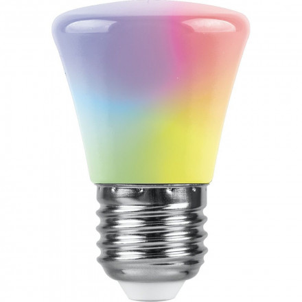 Лампа светодиодная Feron LB-372 Колокольчик матовый E27 1W RGB быстрая смена цвета арт.38128