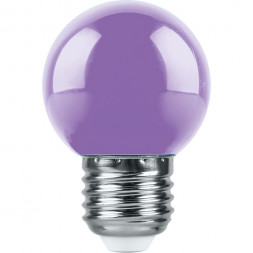 Лампа светодиодная Feron LB-37 Шарик E27 1W фиолетовый арт.38125