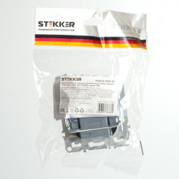 Выключатель 2-клавишный (механизм), STEKKER, PSW10-9104-03, 250В, 10А, серия Эрна, черный арт.49149