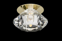 Светильник встраиваемый LINVEL V 028 золото G5,3 хрусталь D50мм