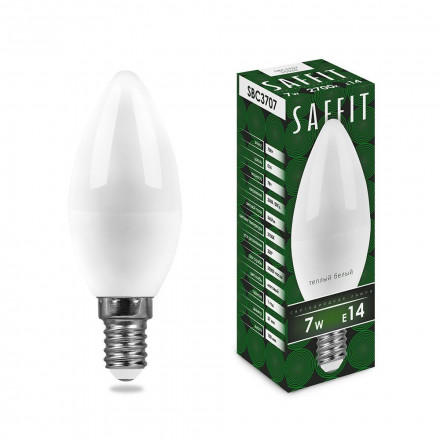 Лампа светодиодная SAFFIT SBC3707 Свеча E14 7W 2700K арт.55030