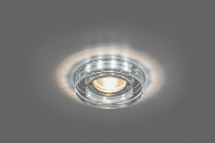 Светильник встраиваемый с белой LED подсветкой Feron 8080-2 потолочный MR16 G5.3 серебристый